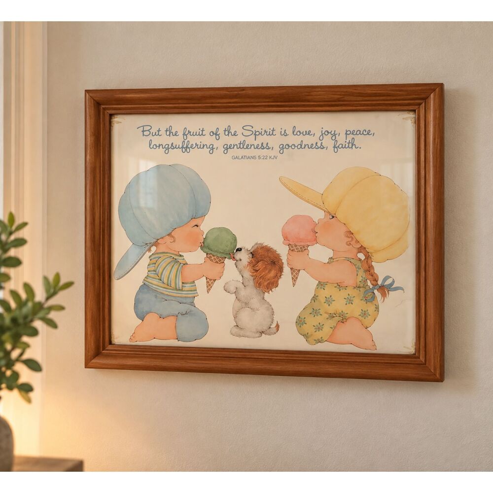 Vintage Galatians 5:22 KJV Nursery Wall Art